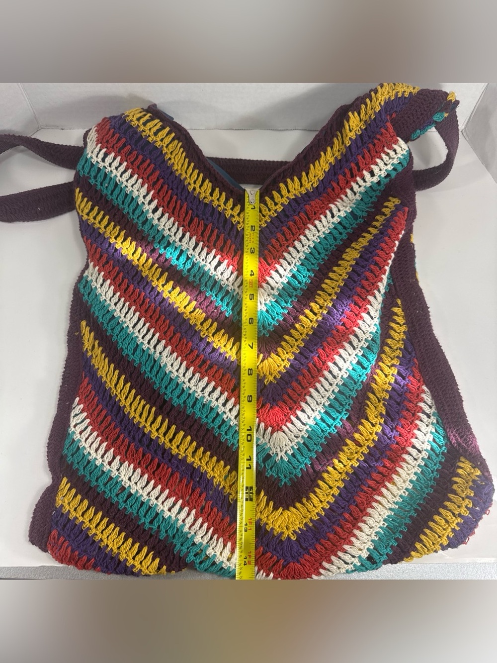 Handmade Multicolor Crochet Shoulder Bag